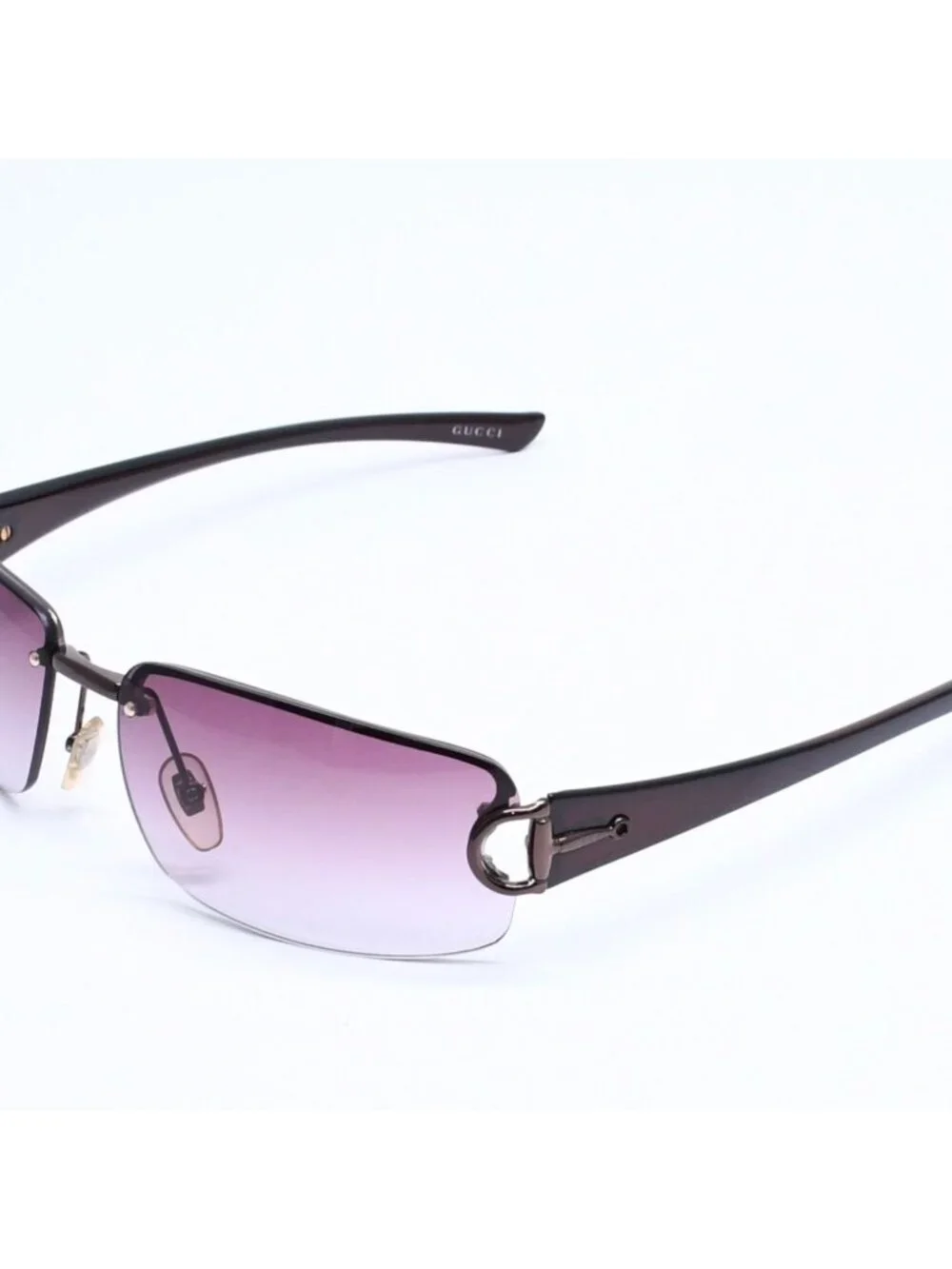 Gucci Half Rim Sunglasses Eyewear S Bkvyt Horsebit Brown